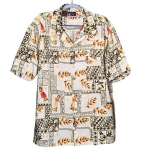 Vintage Hawaiian Shirt Men's size Large Perfect Condition Roundy Bay Hula Girls